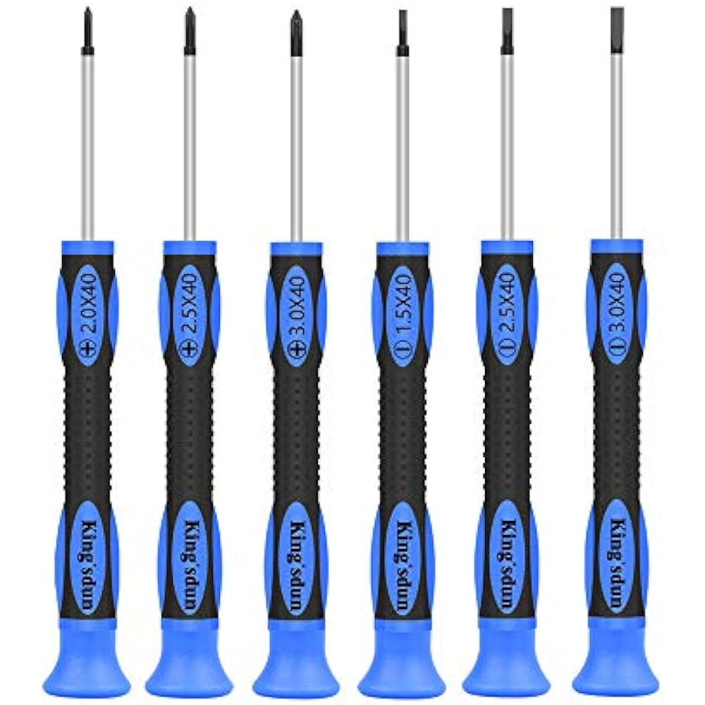 Precision Screwdriver Set Of 6, Phillips And Flathead With Non