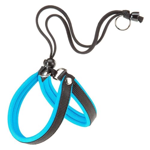 Ferplast Harness for Small Dogs AGILA FLUO 2 Dog Harness with Soft Padding, Quick and Simple Drawstring Closure System, Chest Size 32-50 cm. Blue