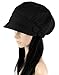 Ls Lady Octagonal Cap Beret Newsboy Cap Ray Limpets Winter Hat Womens' Cap (One Size, Black)
