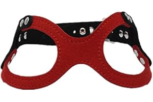 Dogs Kingdom Classic Leather Belt Dog Harness Dog Eyeglass Chest Strap Double-Sided Ultra-Fiber Material Red L