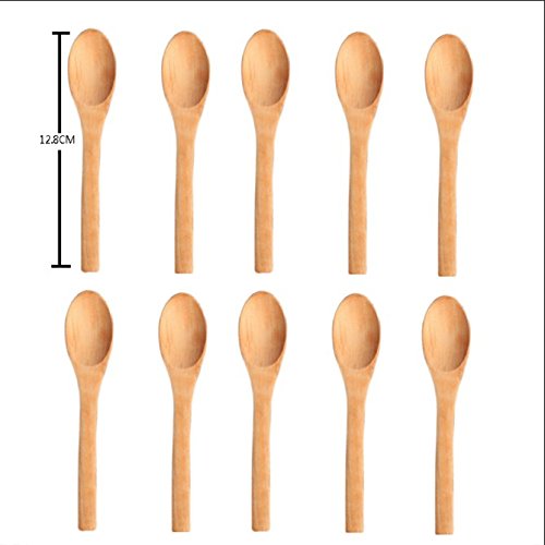 Weimay Kitchen Wooden Spoons Mixing Baxing Cooking Serving Utensils Craft 5 Inch - Set Of 10