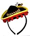 KINREX Cinco de Mayo Sombrero Headband - Mexican Fiesta Party Hat Decorations - Red Ball Fringe Mini Costume - One Size Fits All