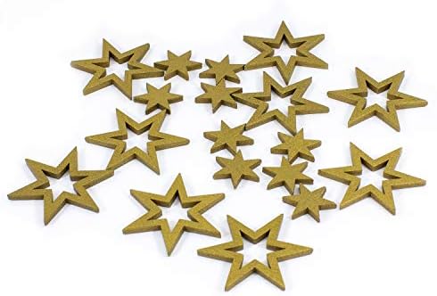 Oblique Unique 18 Holz Sterne Holzdeko Weihnachtsdeko Tischdeko Weihnachten Echtholz Farbe Wählbar Gold