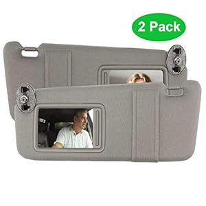 SAILEAD Sun Visor Compatible with 2007 2008 2009 2010 2011 Toyota Camry and Camry Hybird Without Sunroof and Light, 2 Pack (Gray, Left & Right Side)