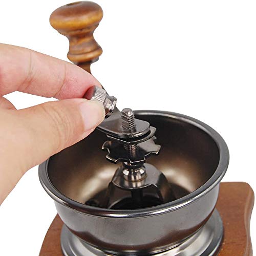 Manuelle Kaffeemühle aus Holz, Vintage, antike Keramik, Handkurbel, Kaffeemühle mit Retro-Stil, Holzkaffeemühle mit… – Bild 7