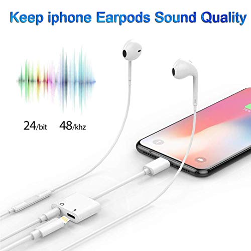 Headphones Adapter for iPhone 11 Headphone Jack Splitter 3.5mm Adapter