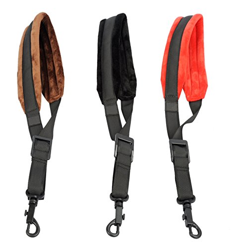 EaseIcon Luxury Fashion Flannelette Sax Neck Strap [Extra Comfortable Design] Adjustable Hook Harness Belt - Ideal for Alto, Tenor, Baritone, Soprano Saxophones (Black) - Thumbnail 4