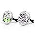 abooxiu 2PC Car Aromatherapy Essential Oil Diffuser Stainless Steel Locket Car Air Freshener (Silver tree+Flower)
