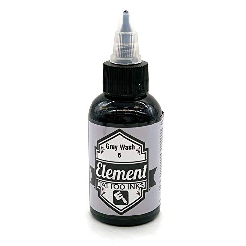 Element Tattoo Supply - Gray Wash Tattooing Inks 6 Bottles 2 OZ Pigment (Set 6-Shades)