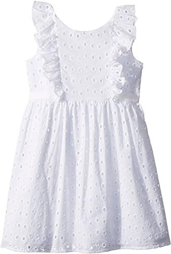 US Angels Baby Girl's Eyelet Fit &amp; Flare Dress (Toddler/Little Kids) White 2T (Toddler)