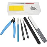 BXQINLENX Professional 9 PCS Model Tools Kit Modeler Basic Tools Craft Set Hobby Building Tools Kit for Gundam Car Model Building Repairing and Fixing(B)