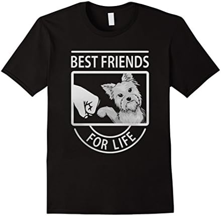 Mens BEST FRIENDS FOR LIFE PET LOVER TEE SHIRT MAN Large Black