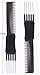 PERFEHAIR 2pcs Black Carbon Lift Teasing Combs with Metal Prong, Salon Teasing Lifting Fluffing Comb with 5 Stainless Steel Pins