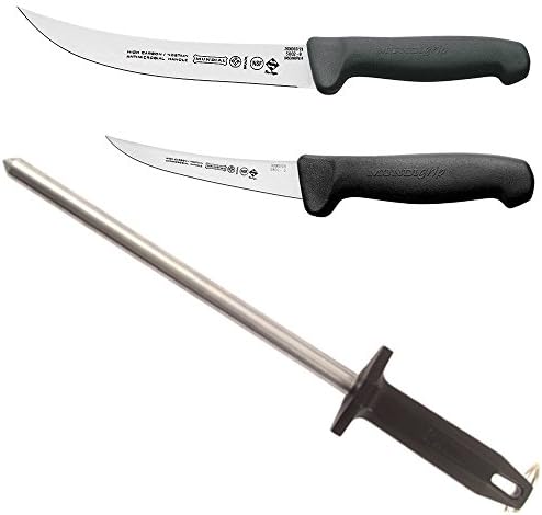Mundigrip Mundial 3 Piece Meat Processing Butcher Knife Set, Breaking Knife, Boning Knife and Sharpening Steel, NSF Certified, MSRP: $100