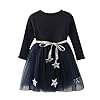 Baby Meisjes Jurk 3-8Y Kant Stiksels Tutu Prinses Jurken Kids Baby Tule Rok Taille Riem Peuter Lange Mouw Ster Leuke…