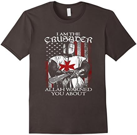 Men's American flag shirt I AM THE CRUSADER SHIRT 2XL Asphalt