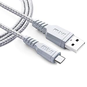 Micro USB 3.2 Feet Cable with Khali Tough Bullet Proof Material (Silver)