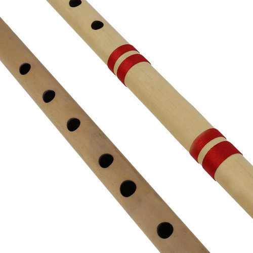 ShalinIndia Indian Bansuri Bamboo Flute Set Includes 2 Flutes Fipple