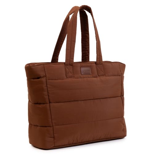 Gocase Bolsa Tote Puffer, Preta, Leve e Espaçosa, com Compartimento para Notebook até 35,5cm