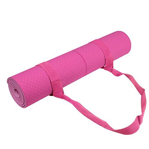 FrenzyBird Eco-Friendly,Reversible,Non-Slip,Double-Sided TPE Yoga Mat with Body Alignment System,Oxford Mat Bag and Strap, Free of PVC and Other Harmful Chemicals, ¼ inch Thick,Ideal for Yogis - Thumbnail 4