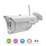 iZtouch IZSP-007 Outdoor Security Home Office Warehouse 1280x720P HD H.264 Wireless/Wired IP Camera with IR-Cut Filter Night Vision QR Code Scan Phone Apps Remote Monitoring ONVIF Supported