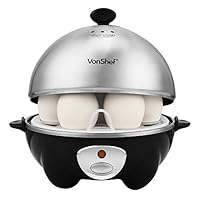 VonShef 7- Egg Electric Cooker Stainless Steel with Poacher & Steamer Attachment