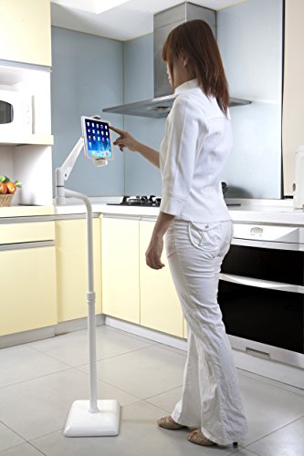 ide Height Adjustable 360 Degree Rotating Floor Stand for Tablets (ICFTS01W)