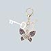 Bling Crystal Butterfly Design Keychain Key Ring Purple MZ835-1