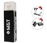 Mini USB Voice Recorder with Earphones and OTG Adapter, 8GB Digital Sound Audio Recording Device for Lectures Meetings, Rechargeable Portable Mac Compatible Dictaphone (Black) by M&T Products