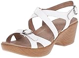 Dansko Women's Julie Wedge Sandal, White Leather, 38 EU/7.5-8 M US