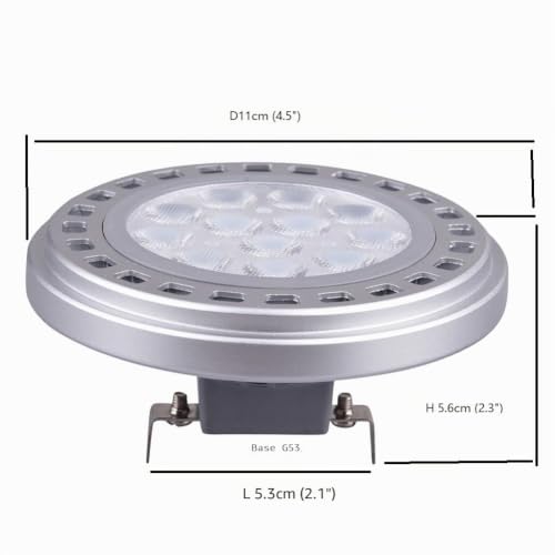 QLEE Ar111 Reflector Spot Bulb 15 W G53 Base 30 ° Beam Angle Warm White 3000 K 15leds DC 12 V Voltage Spotlight 1500 lm Replacement Incandescent Bulb 150 W