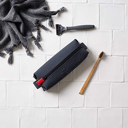 TOOLETRIES The Koby Mini Dopp Kit - Silicone Toiletry Organizer, Bathroom Travel Bag - Features Heavy-Duty Zipper, Leak Resistance, Easy to Clean - Charcoal