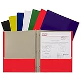 C-Line Recycled Two-Pocket Paper Portfolio with Prongs, 1 Case of 100 Folders, Assorted Colors (05320)