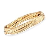 Ross-Simons Italian Flex Rolling Bangle With 14kt Yellow Gold