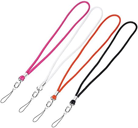 Neck Lanyards Leather Woven Straps 4pcs for Phone USB Drives Keys Keychains ID Name Tag Badge Holders Assorted Colors 19 Inch Length