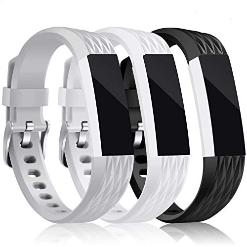 Konikit Band Compatible Fitbit Alta HR/Alta Straps, Soft Adjustable Replacement Band Accessory Secure Watch Clasps, Pack of 3