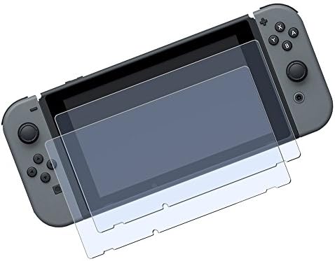 Nintendo Switch Screen Protector, Tempered Glass (2-Pack) + (2-Pack) PET Matt Screen Protector, Anti-Scratch,Anti-Bubble,Crystal Clear &amp; Easy Installation, by Gigibon