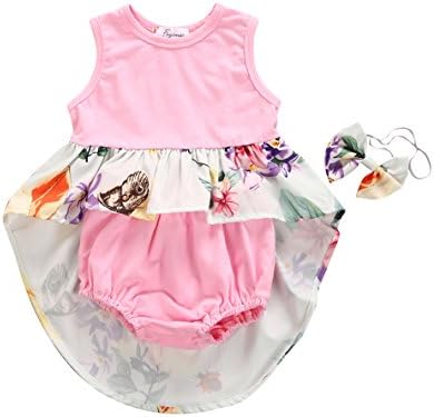 Big Sister Little Sister Floral Matching Clothing Lace Ruffle Sleeve Romper&Dress Outfit Family Clothing