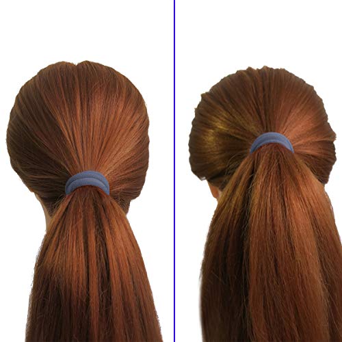 Thick Hair Ties, BETITETO 20 Pieces Seamless Ponytail Holders Scrunchies Women Cotton Stretch Hair Elastics for Thick Heavy or Curly Hair (Multicolor - Dark Color)
