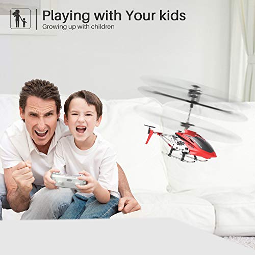 Remote-Control-Helicopter-SYMA-S107H-Aircraft-with-Altitude-Hold-One-Key-take-OffLanding-35-Channel-Gyro-Stabilizer-and-High-Low-Speed-LED-Light-for-Indoor-to-Fly-for-Kids-and-BeginnersRed