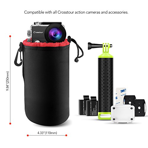 Camera Case Protective Neoprene Carrying Bag for Action Cameras and DSLR Camera Lens