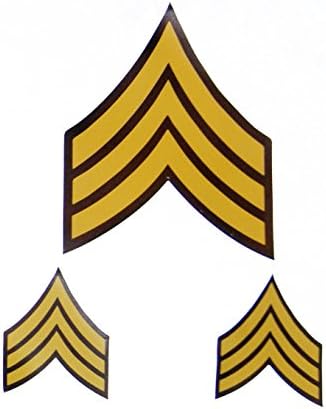 US Army Military Sergeant Rank Stripes Colored SGT Fabric Removable and Re-positional Decal Sticker Set of 3