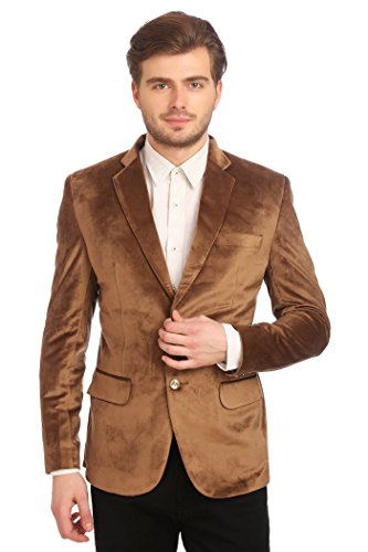 Wintage men s velvet two buttoned notch lapel party cam…