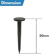 SISI UK Carpet & Upholstery Tacks 20mm Blu Steel Black Pack 50 view 2