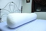 Soft King Sized White Poly/Cotton Cylinder Shaped
