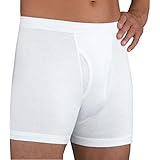 INCONTINENCE BOXER BRIEFS WITH ABS. INTEGRATED WATERPROOF PANEL STYLE #BU100 (2X-Large, White)