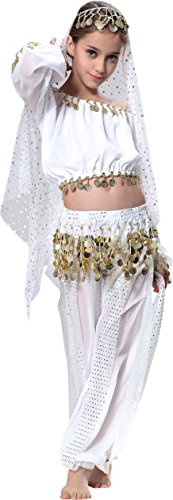 Fairycece Top Model Dance For Girls 3T 4T 4 White