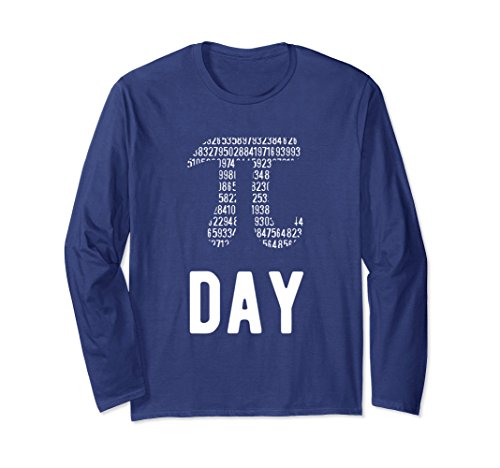 Unisex Pi Day Funny Pie Math Geek Long Sleeve TShirt 2XL Navy