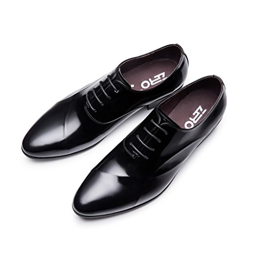 ZRO Men's Lace Up Formal Modern Oxford Dress Shoes BLACK US 10.5