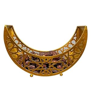 Serveerschaal servies dessert voedsel opslag container Ramadan (kleur : goud 2)